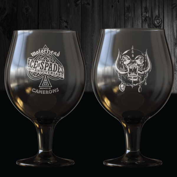 Motörhead Ace of Spades Glass Camerons Brewery Store
