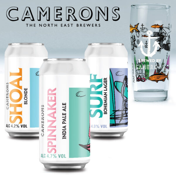 Camerons Anchor Cans & Pint Glass